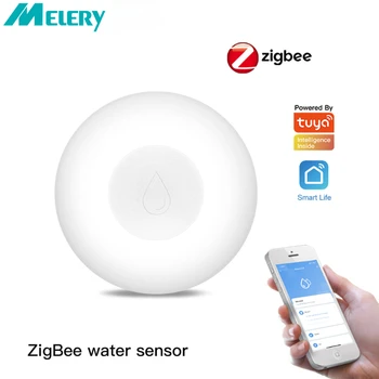 Melery Sasha ZigBee 3,0 Сигнализация Детектор за Изтичане на вода Сензор Безжичен Изтичане на Интелигентен Мониторинг на Живот Автоматизация на Умен Дом