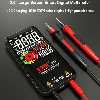 Професионален Цифров Мултицет BSIDE Smart 9999 EMF Мультитестер Постоянно Променливо Напрежение на Кондензатора Омный Диод Електрически Тестер Под Напрежение USB charg