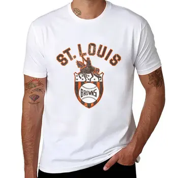 Нова тениска St. Louis Browns. Тениска Louis Browns [Реколта потертая], бързосъхнеща риза, мъжки ризи с графичен дизайн, големи и по-висока