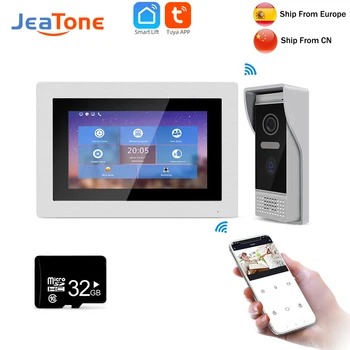 Безжични видео домофон Jeatone IP контрол на достъпа Интелигентен звънец със сензорен екран и камера 720P HD