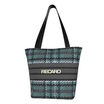 Популярната шотландската клетчатая чанта Recaros с принтом Kawai, чанта за пазаруване, Преносим Холщовая пазарска чанта през рамо