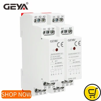 Електронен Превключващ ключ GEYA GR8 AC230VDC24V или ACDC110V Междинно Реле Спомагателно реле 8A 16A SPDT