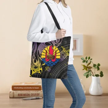 Флаг на Френска Полинезия, Културен Дизайн, чанта за рамо за момичета, Преносимо съхранение, Голяма чанта за колеж, за Многократна употреба Сгъваеми чанти