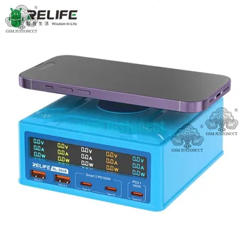 RELIFE RL-304R 6-Портов Интелигентен Дигитален дисплей от галиев арсенид с Мощност 260 W, USB Бързо зарядно устройство Поддържа Безжична зареждане на всички телефони и таблети