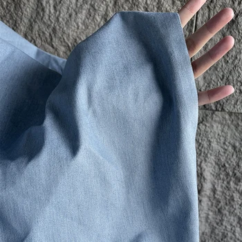 Саржевая деним, синя мека креативни дизайнерски дрехи на Едро, плат за шиене със собствените си ръце, Apaprel, Метър плат, материал