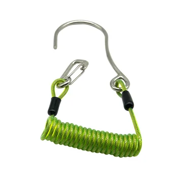 Кука за рафтинг с една глава, Рифовый кука от неръждаема стомана, навити пружинен кабел, аксесоар за безопасност при потапяне - зелен