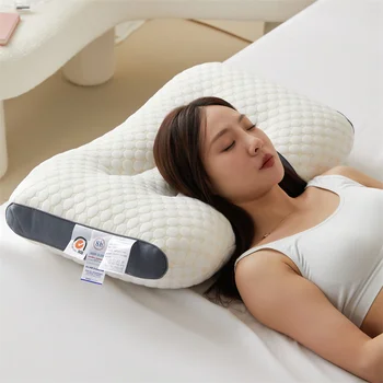 3D възглавница за врата, Висока еластична Височина защита на шията, опция за сън, Мека пореста миещи възглавници, Спално бельо за хотел, къща