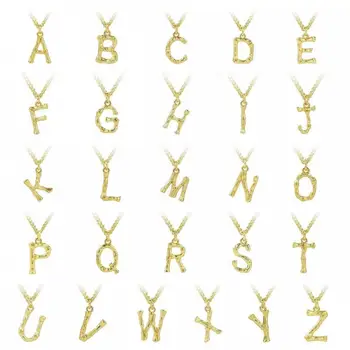 Бамбук окачване с букви, веригата на ключицата, аксесоари, 26 английски букви, колие, женски стил Ins A003