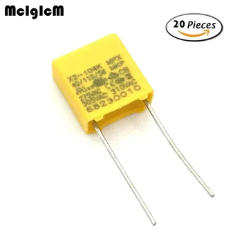 MCIGICM 20pcs кондензатор X2 кондензатор 275VAC X2 Кондензатор от полипропиленова тъкан 0,1 icf 100nF Стъпка 7,5 мм
