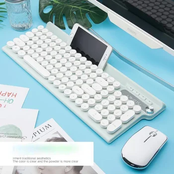 Безжична клавиатура LT500, набор на мишката, Игри на настолен КОМПЮТЪР, Акумулаторна клавиатура в стил пънк, пънк