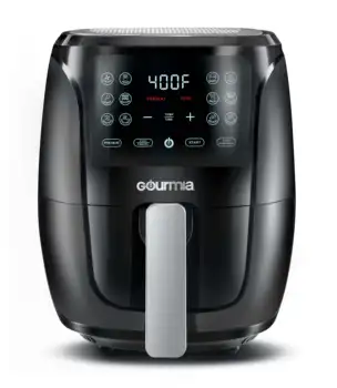 Цифров въздушна фритюрник Gourmia 4 Qt с функция за управление на процеса на готвене, черна GAF486