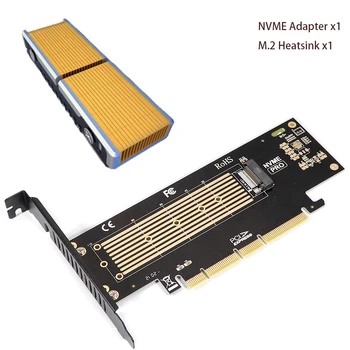 Адаптер NVME M2 PCIE 4x M. 2 NVME 22110 SSD за PCI Express X4 Карта Странично Adapter M Key за твърдотелно устройство 2230-22110 с меден радиатор