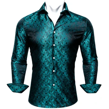 Нова мода мъжка риза за почивка с дълги ръкави във формата на цвете Пако, обикновена пролетно-есенна риза с дълги ръкави