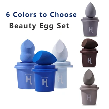 Комплект за яйца Blue Beauty, Слоеная тиква с капки вода, Комплект за грим, цветни възглавници, козметична гъба, Инструмент за яйца, Грим за мокър и сух употреба