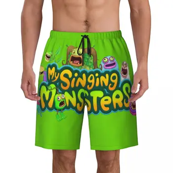 Мъжки бански My Singing Monsters, Плажни дрехи, бързо съхнещи плажни шорти за плуване, Шорти за плуване