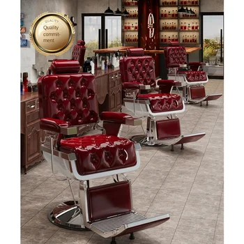Винтажное коса стол с маслена глава за мъжки фризьорски салон за подстригване и повдигане на косата, Обърнато Столче за бръснене, Фризьорски салони