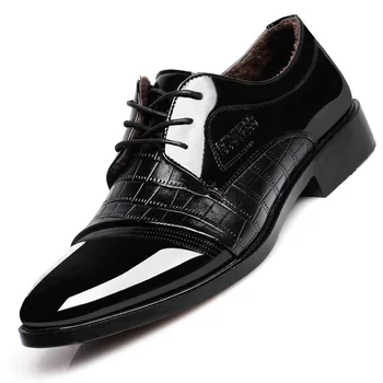 Модната Марка дизайнерски мъжки ежедневни обувки от крокодилска кожа, Бизнес офис Кожени обувки, Тоалети Оксфорд обувки, Удобна работна обувки
