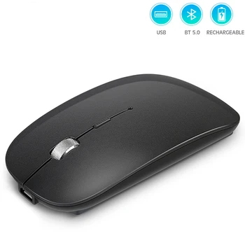 Безжична Bluetooth-мишка за Apple iPad iPhoneTablet, двухрежимная акумулаторна преносима компютърна мишка 2,4 G за преносими КОМПЮТРИ с Windows