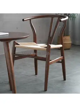 Y стол от масивно дърво, нов китайски стол, модерен прост скандинавски маса за хранене, стол, стол за почивка, ротанговый стол, бял дъб, костен стол с вилица