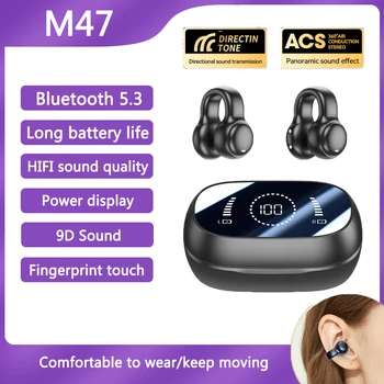 TWS Безжични Слушалки Bluetooth Слушалки с костна проводимост Hi-Fi Стерео Ухото на куката намаляване на шума, Спортни Водоустойчиви Слушалки