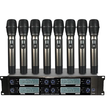 EPXCM TP-6008 8-канален Безжичен UHF микрофон система, Ръчно/петличный/Гарнитурный микрофон за Караоке-конференции, презентации