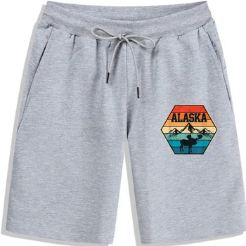 Аляска, САЩ, Лосиная планина, Туризъм, Реколта Ретро подарък къси панталони за мъже, къси панталони, мъжки къси панталони, мъжки къси панталони