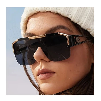 Нови постъпления 2023 Унисекс Луксозни UV400 Син черен Цели квадратни дизайнерски слънчеви очила за Мъже