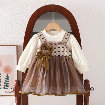 2023, Пролет-есен нова детски дрехи, рокли на принцеси за момичета, детски дрехи с дълъг ръкав