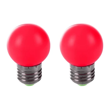 2X E27 led лампа топъл червен цвят, пластмасови лампа (мощност 0,5 W, червен)