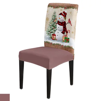 Коледен Снежен човек, Снежинка, Робин, Калъф за Стол, Еластичен Калъф за маса столове, покривка от ликра за офис стол