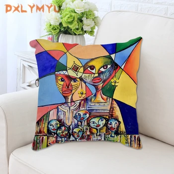 Калъф за възглавници на седалката в африканския стил, калъфка за възглавница, Преувеличенная живопис с маслени бои, декоративна калъфка за диванной калъфки за възглавници