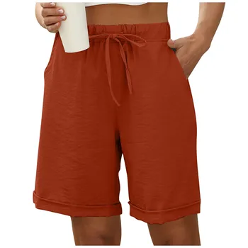 Шорти За Жени Slim Fit За Плажни Клубове, Монофонични Съкратен Облекло За Почивка на съвсем малък, Дамски официални Панталони 2023 Pantalones Cortos