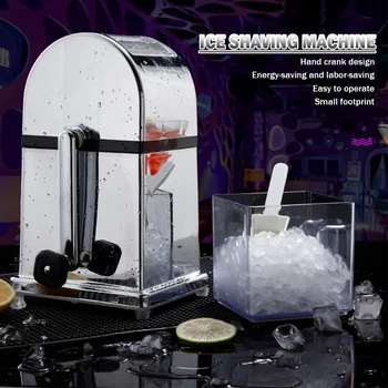 Машина за смачкване на ледени блокове, многофункционална машина за мелене на сняг шишарки, Преносима търговски ръкохватка за кухня у дома