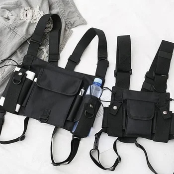 Мъжки Градинска Регулируема подвесная чанта с V-образно деколте, двойна поясная чанта на рамо, изработена от висококачествен найлон, износостойкая и здрава