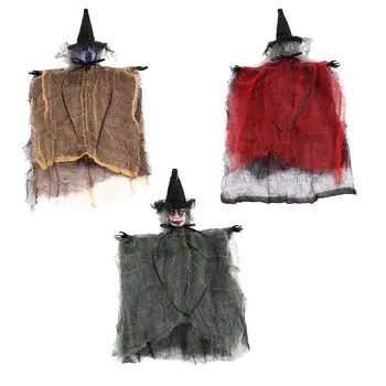 Комплект от 3 теми, висящи украшения за вещиците на Хелоуин, Подвесная окачване с привидением на двора