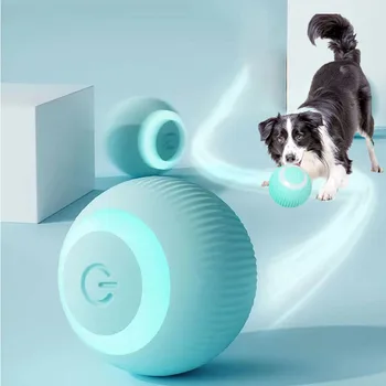 Електрически играчки за кучета, умни играчки с топка за кученца, забавни автоматично търкаля топки за котки и малки кученца, самодвижущиеся слот играчки за малки кученца на пет acce