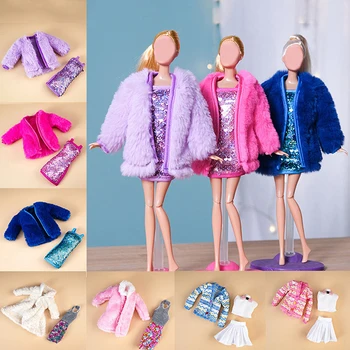 1 Комплект зимни палта в етнически стил за кукли дължина от 30 см, костюм за кукли 11,5 инча, аксесоари за кукли, играчки за момичета