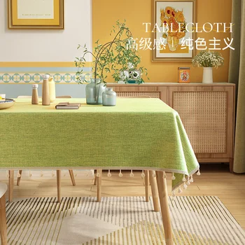 Покривката от памук и лен в китайски стил, моющаяся, водоустойчив и маслостойкая правоъгълна форма