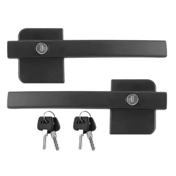2 Бр. В ляво и Дясно Външни Дръжки на Вратите с Ключ Черен Нов за DAF XF95/XF105 1305481L 1305482R