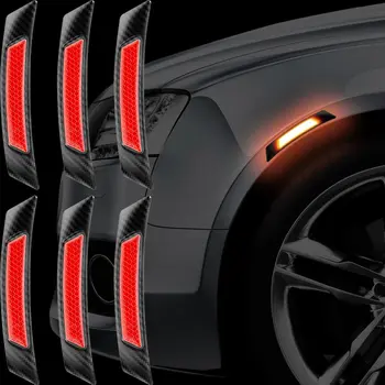 Автомобилни отразяващи стикери от карбон, колата външни Рефлектори за джанти кладенци, арки странични броня, крила