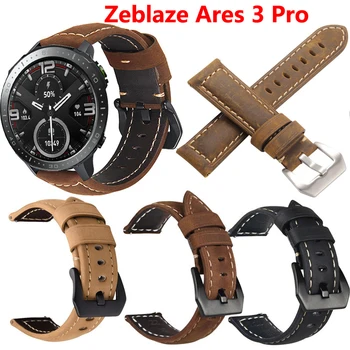 22 мм Быстросъемные кожени въжета за Zeblaze Арес 3 Pro Vibe Pro 7, качеството на каишка за часовник от естествена кожа в Ретро стил, аксесоари