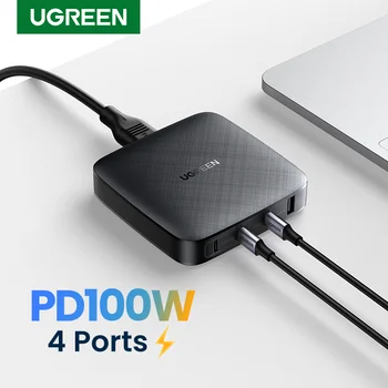 UGREEN зарядно устройство 100 W USB Type C PD Бързо зарядно устройство бързо зареждане 4.0 3.0 Зареждане на телефон, за лаптоп MacBook Смартфон