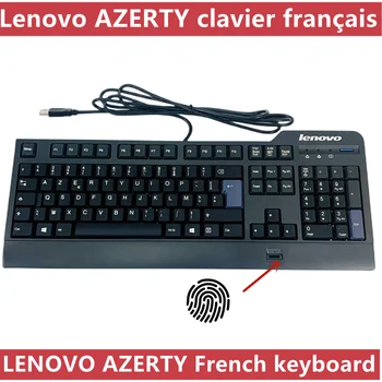 AZERT Клавиатура с френската подредбата на пръстови отпечатъци kuf1256 за Lenovo USB жични клавиатура, съвместима с windows10 windows7, Windows Здравейте