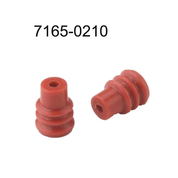 2000ШТ 7165-0210 Автомобилен конектор, водоустойчив вилица, гуменият пръстен, оборудване запечатване корк Терминал за масло Червени цветове могат да бъдат конфигурирани