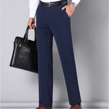 2024 Мъжки Тънки Панталони, Обикновена Елегантни Ежедневни Бизнес Панталони-Участък Slim Fit, 5 Цвята, Качествени Официални Дишащи Панталони
