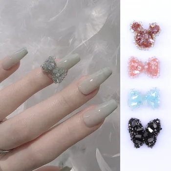 Японски кристална лък за ръчна работа с пълна диамантена глава пеперуди Стерео Аксесоари за нокти