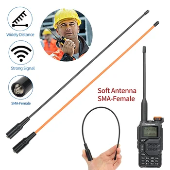 AR-771 AR-771C SMA-Дамски VHF/UHF Мека антена с висок коефициент на усилване за преносими радиостанции Baofeng UV-5R UV-82 BF-888S UV-10R