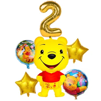 32-инчовите балони на Рожден Ден на Дисни с Мультяшными фигурки на Мечо Пух, Надуваеми топки от фолио и латекс, Декорация, детски партита, детски Играчки, Подаръци