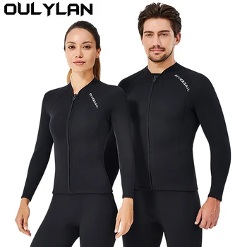 Oulylan Професионални 2 мм неопренови панталони за гмуркане, самостоятелна топ с дълъг ръкав за Мъже И жени, Костюми за гмуркане, сърф, яке, Панталони