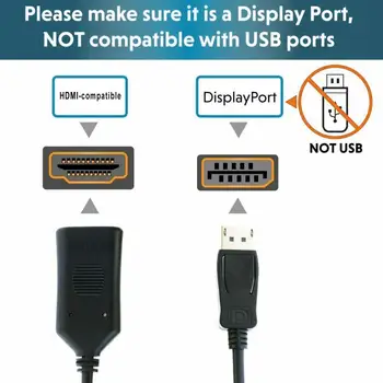 Кабел адаптер от мъжа към жената Активен дисплейный порт DP към HDMI-съвместим конектор 4K 60HZ